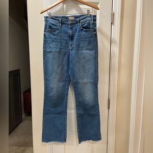 MOTHER Brand Ankle Fray Jeans - fade wash.